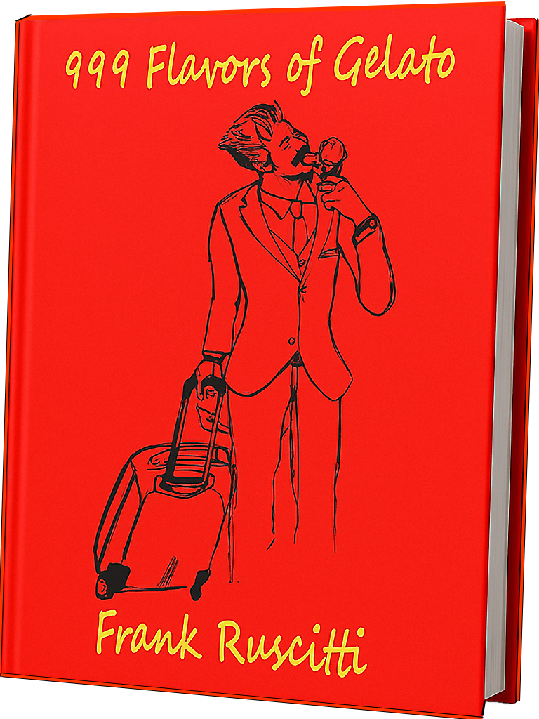 Book cover of 999 Flavors of Gelato featuring a devil licking gelato